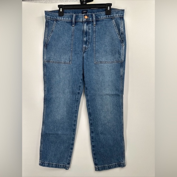 J. Crew Women's Crop Big Pockets Denim Jeans Sz 30 Blue NWT - Picture 1 of 5
